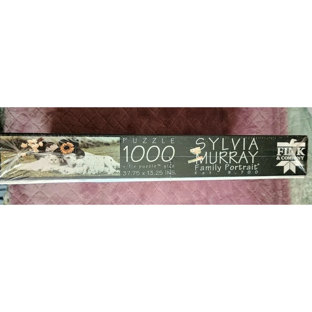 Sylvia Murray Sweetheart Collection 1000 pc Panorama Puzzle Cat & Dog Family New
